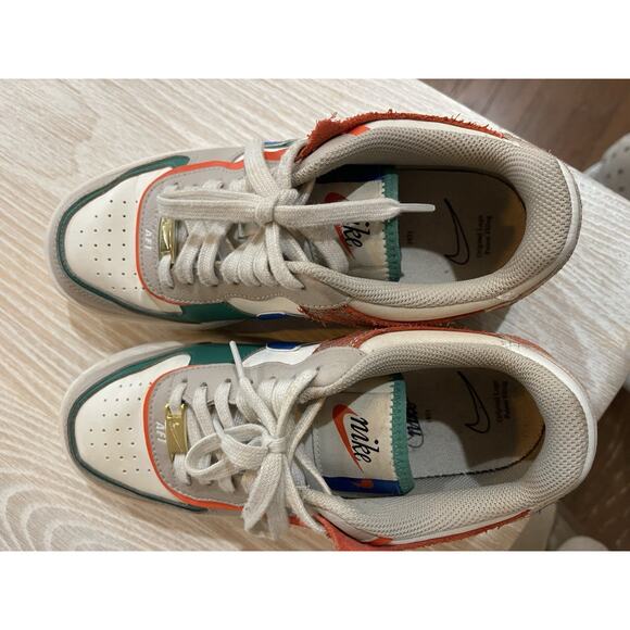 Nike Women’s Air Force 1 Shadow Sail Signal Blue Green CI0919-109 Sz 8.5 Sneaker - Picture 4 of 6